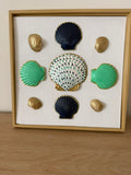 Navy and Jade Dotted Scallop Arrangement