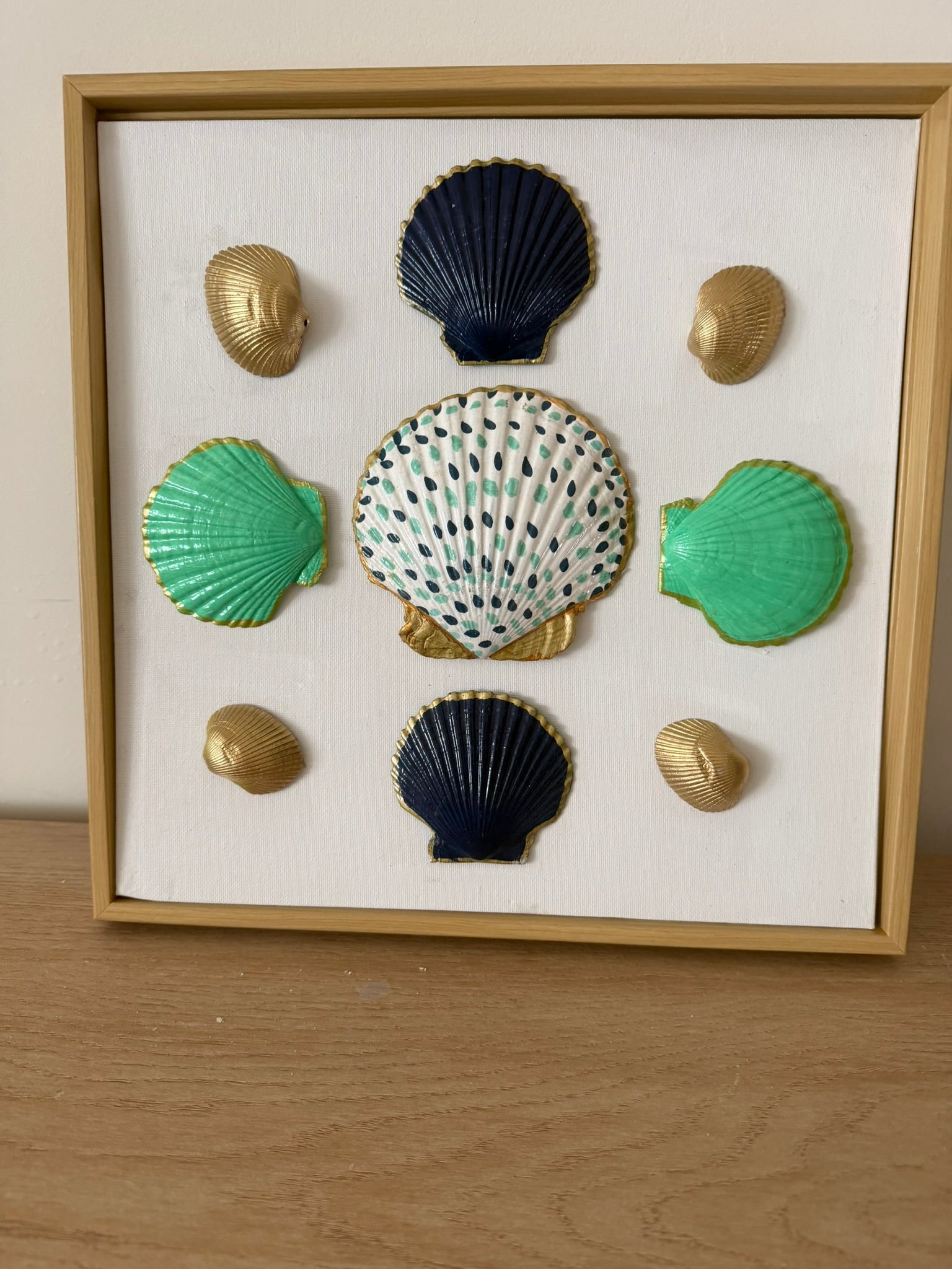 Navy and Jade Dotted Scallop Arrangement