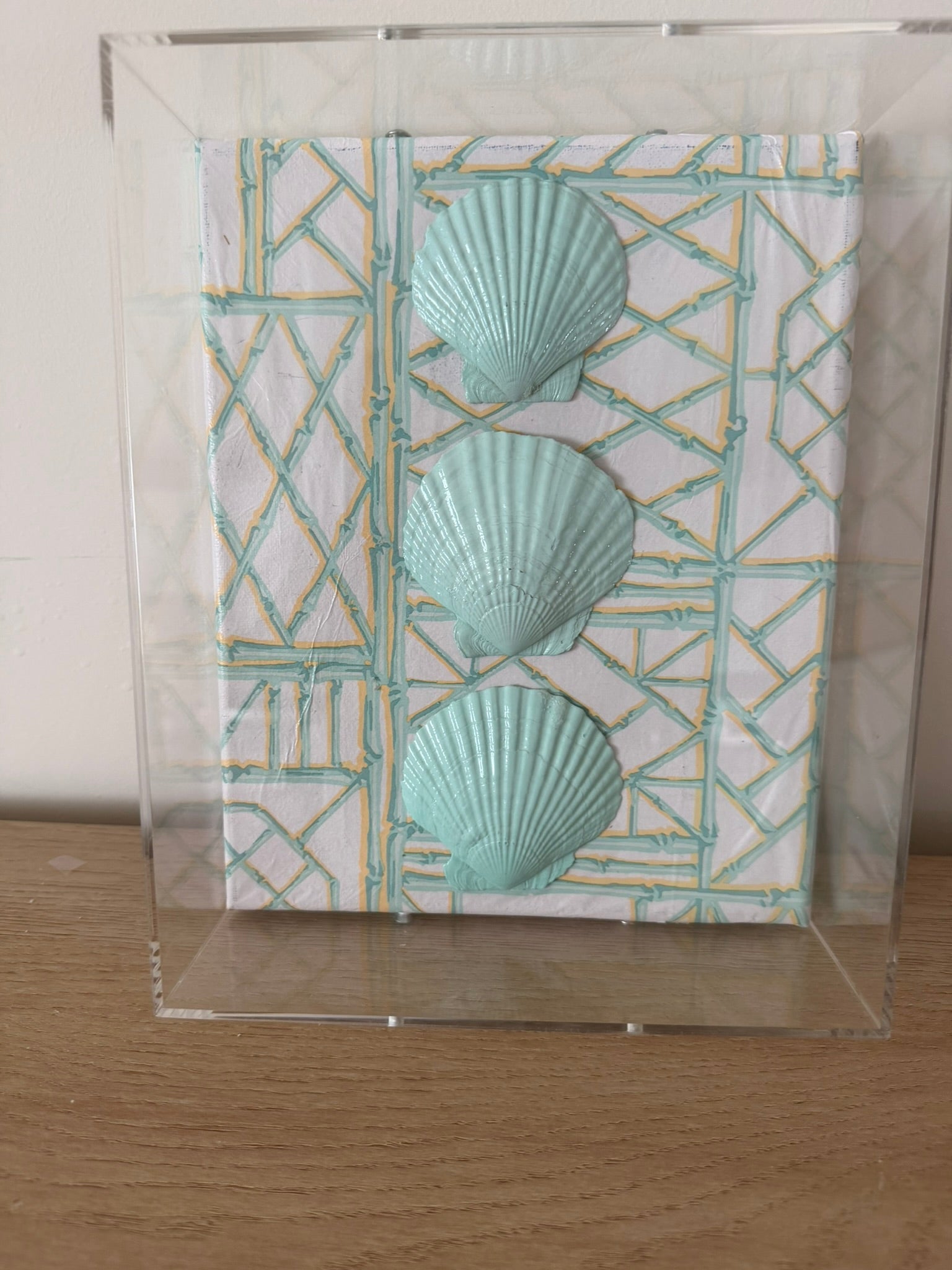 Seafoam Scallop Trio on Bamboo Lattice