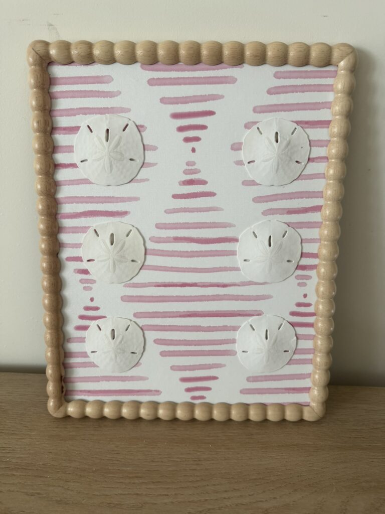 White Sand Dollar Sextet on Pink Brushstroke